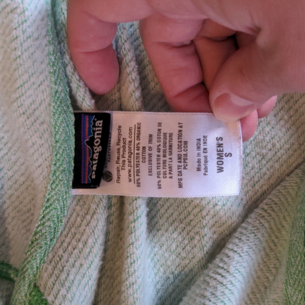 Patagonia Neon Green Womens Long Sleeve Hooded Sweater Small - Picture 2 of 4
